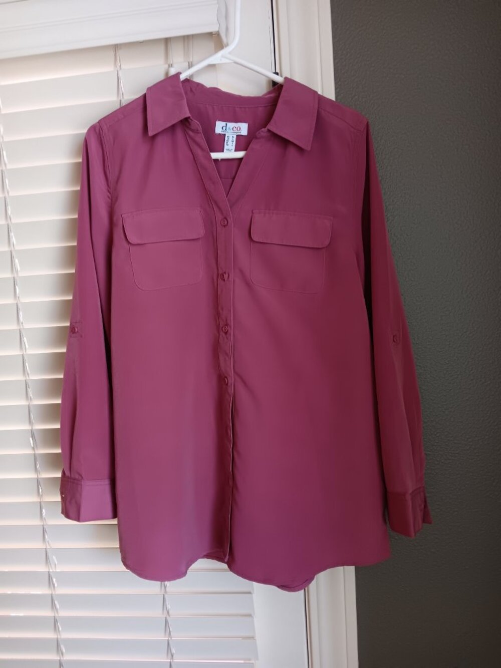 Denim and Co Utility blouse, size Medium
